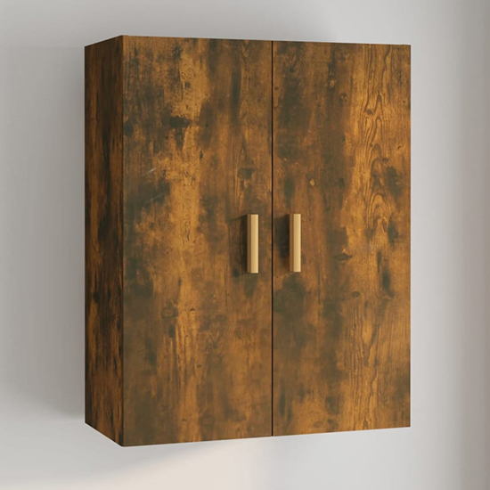 Read more about Avon wooden wall storage cabinet with 2 doors in smoked oak