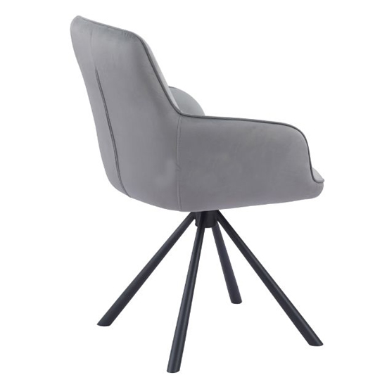 Avondale Swivel French Velvet Dining Chair In Grey_3