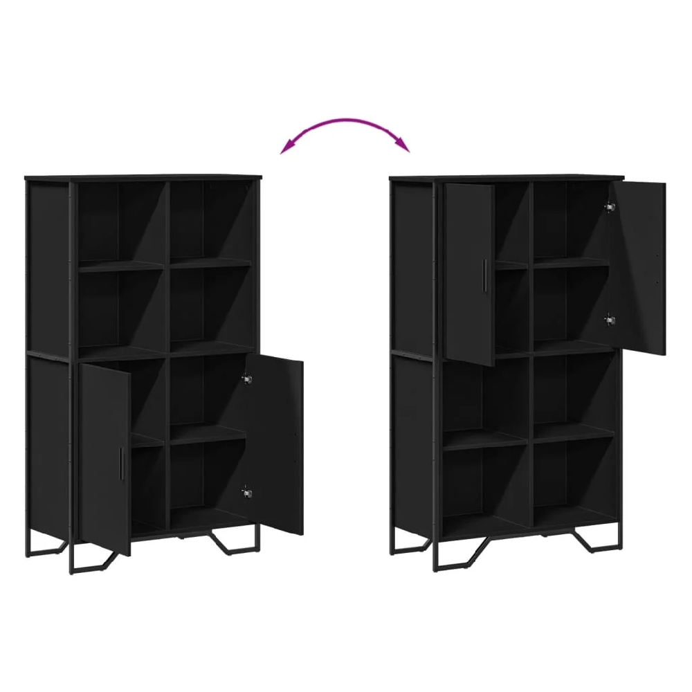 Avondale Wooden Highboard With 2 Doors In Black