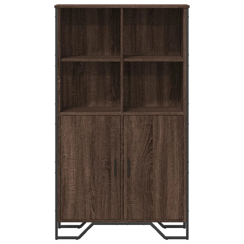 Avondale Wooden Highboard With 2 Doors In Dark Brown Oak