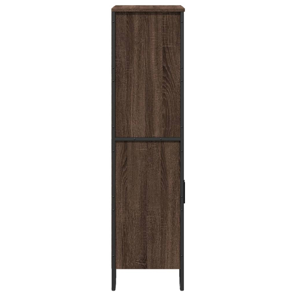 Avondale Wooden Highboard With 2 Doors In Dark Brown Oak