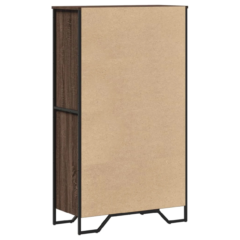 Avondale Wooden Highboard With 2 Doors In Dark Brown Oak
