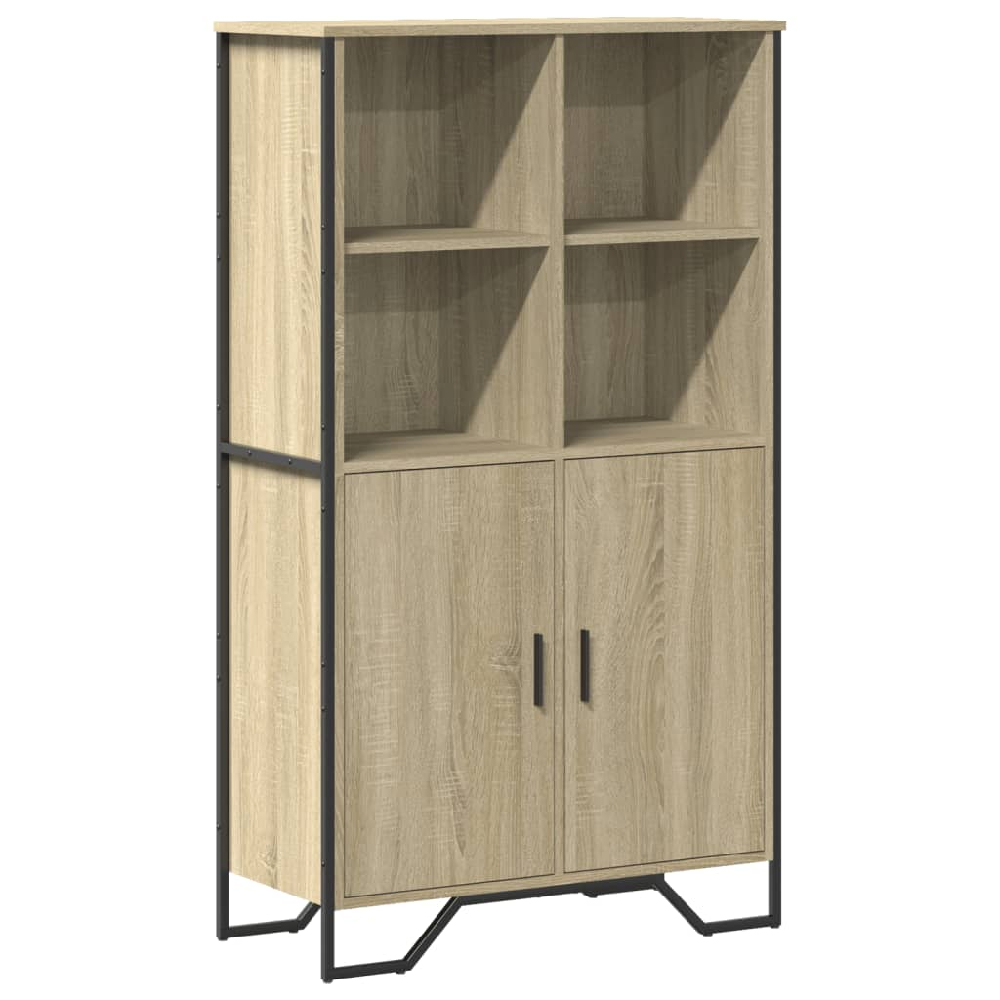 Avondale Wooden Highboard With 2 Doors In Sonoma Oak