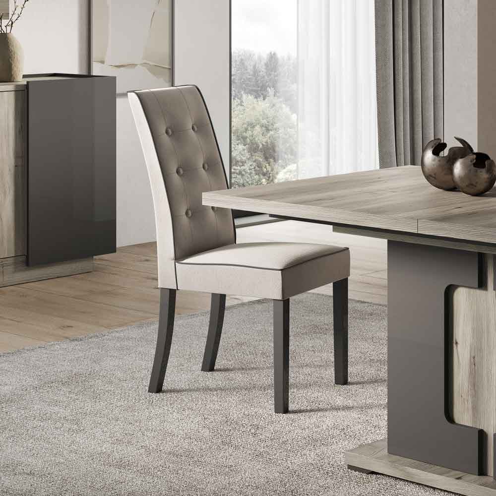 Avora Grey Fabric Dining Chairs in Pair