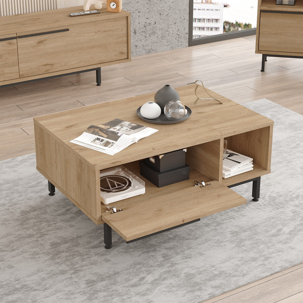 Avoris Wooden Living Room Furniture Set in Oak