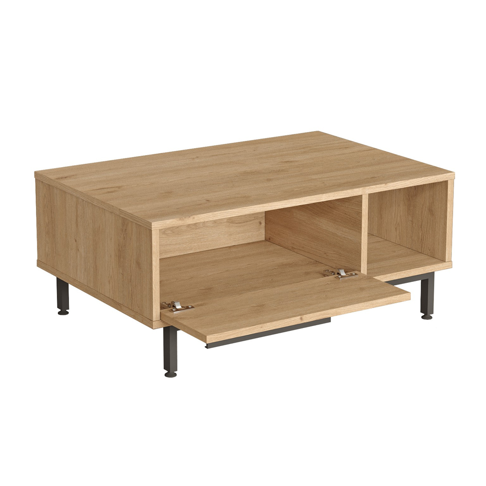 Avoris Wooden Living Room Furniture Set with Rattan Fronts in Oak