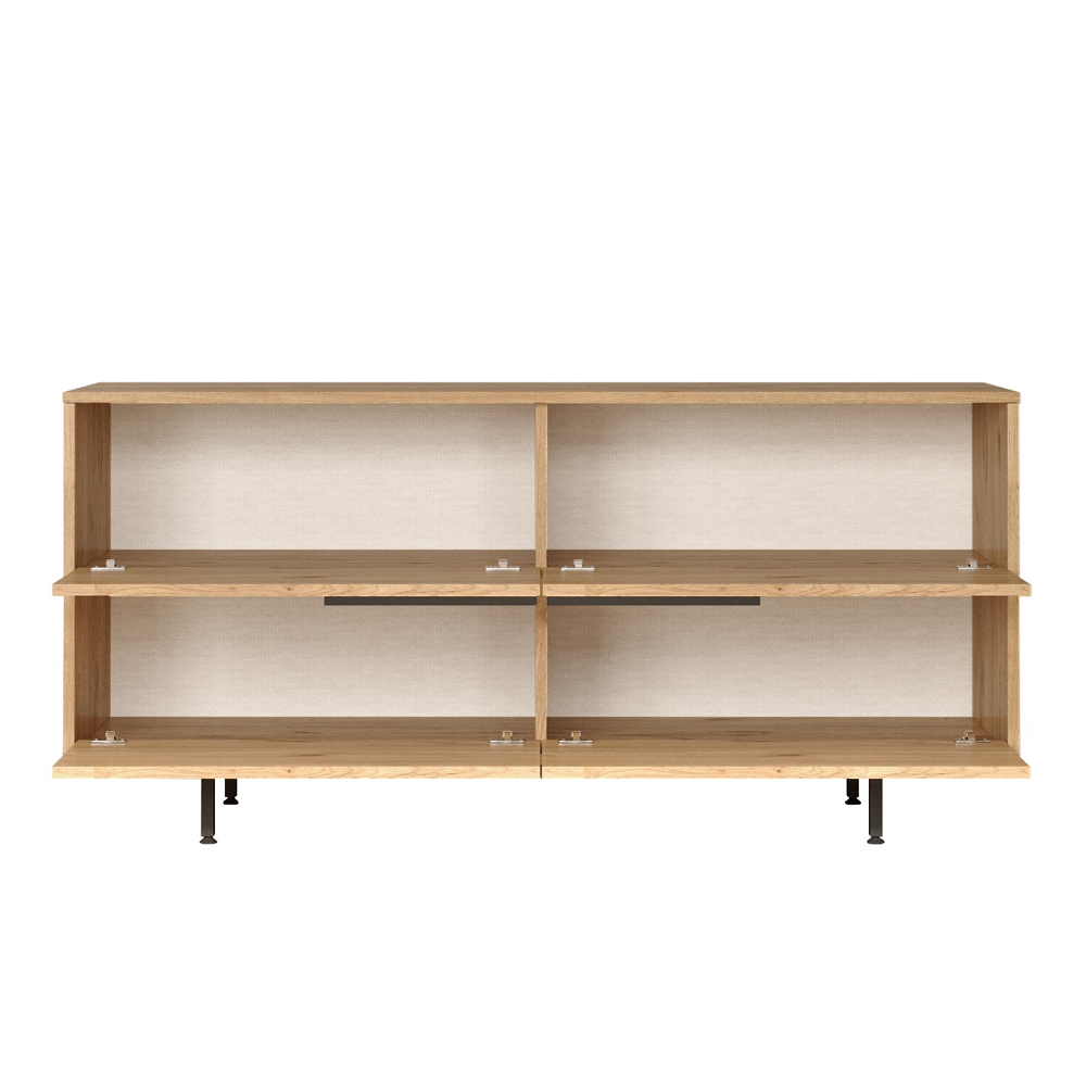 Avoris Wooden Living Room Furniture Set with Rattan Fronts in Oak