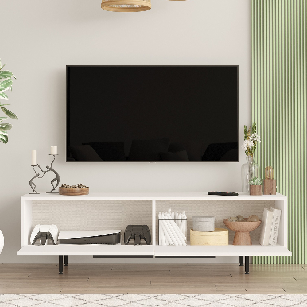 Avoris Wooden Living Room Furniture Set in White
