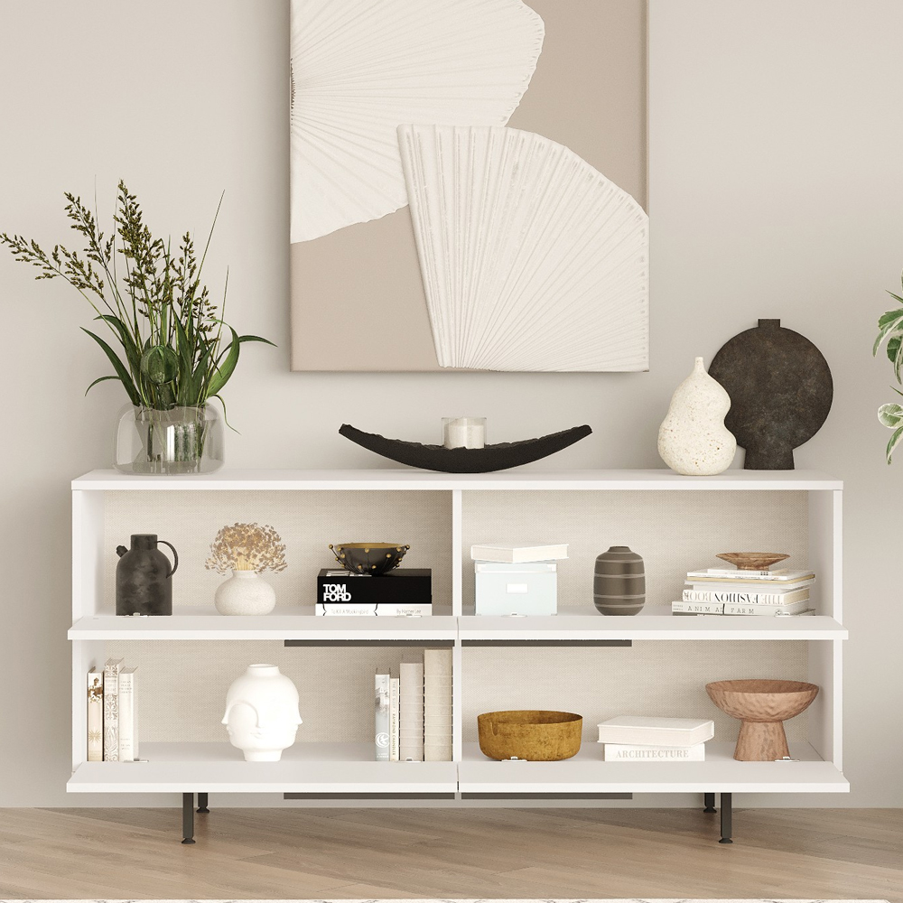 Avoris Wooden Living Room Furniture Set in White