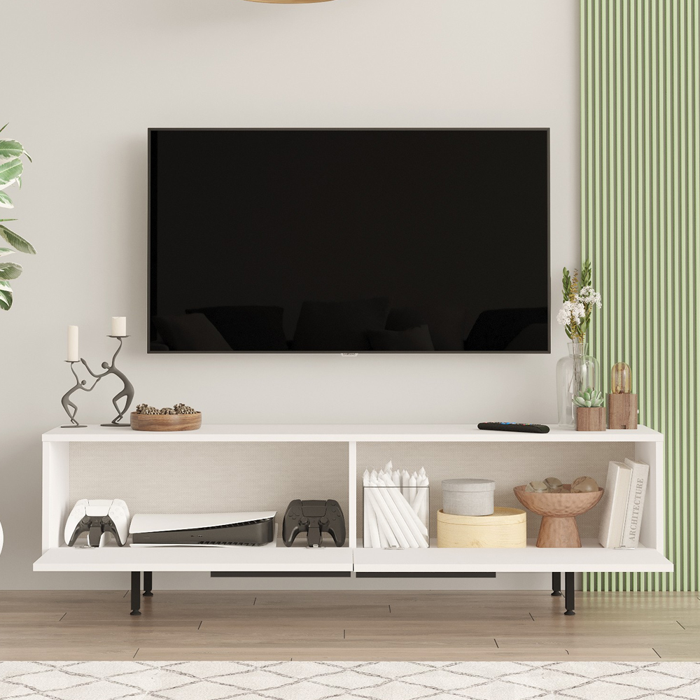 Avoris Wooden TV Stand and Coffee Table Set in White