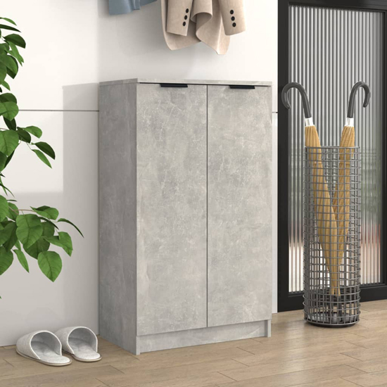 Product photograph of Avory Shoe Storage Cabinet With 2 Doors In Concrete Effect from Furniture in Fashion