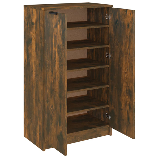 Avory Shoe Storage Cabinet With 2 Doors In Smoked Oak