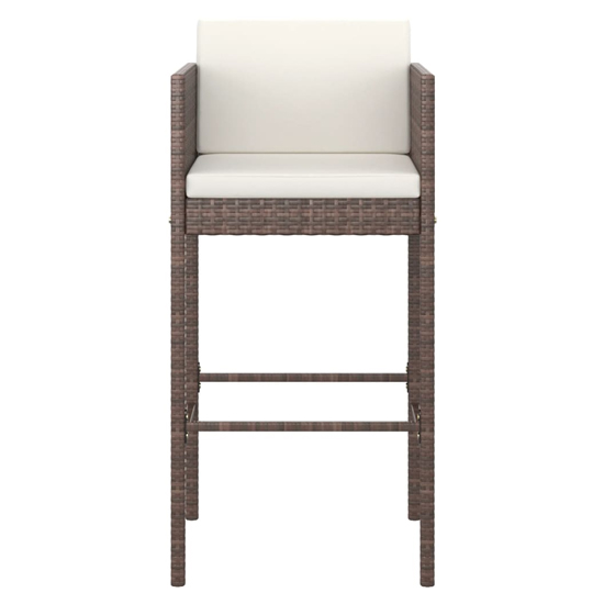 Avyanna Set Of 4 Poly Rattan Bar Chairs With Cushions In Brown