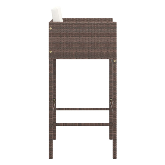 Avyanna Set Of 4 Poly Rattan Bar Chairs With Cushions In Brown