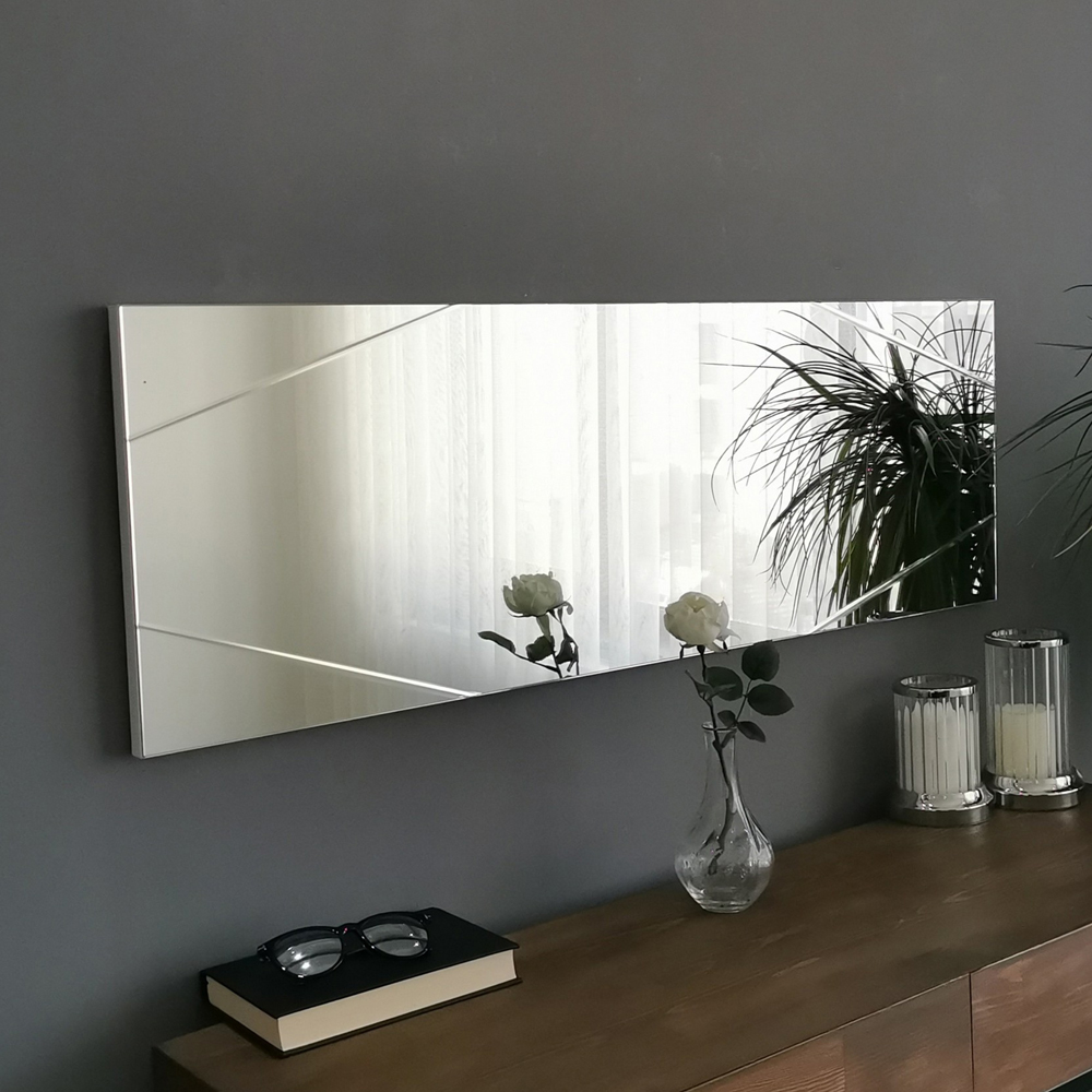 Avyra Glass Full Length Wall Mirror in Silver