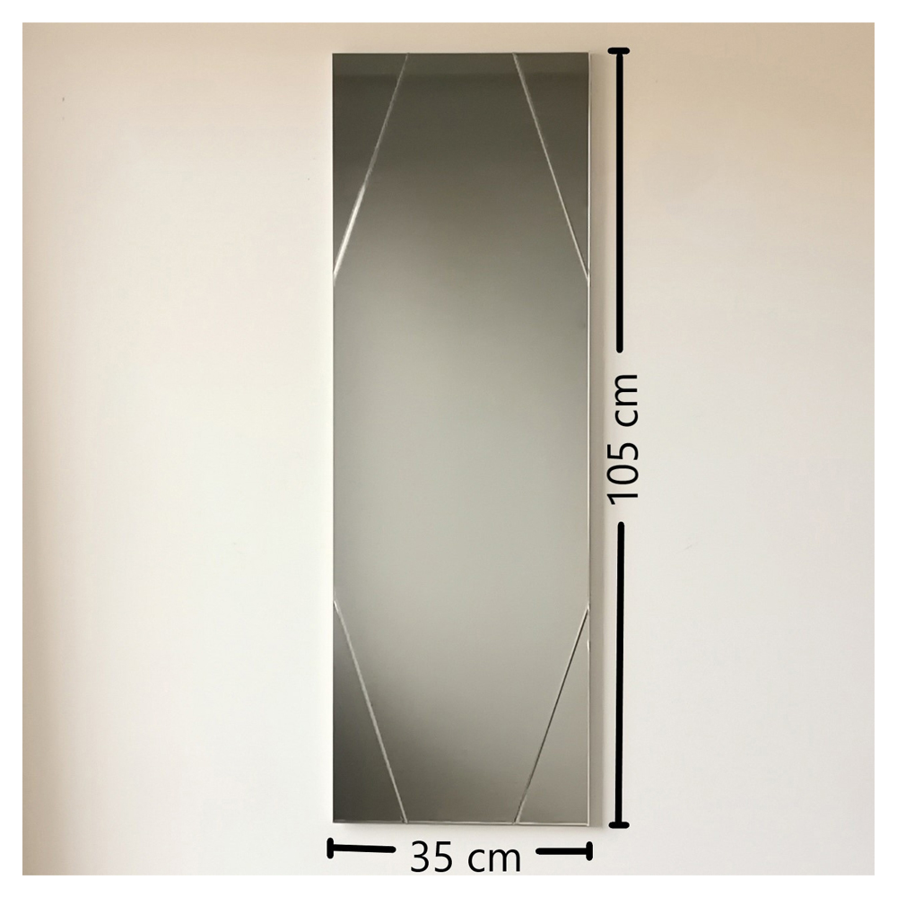 Avyra Glass Full Length Wall Mirror in Silver