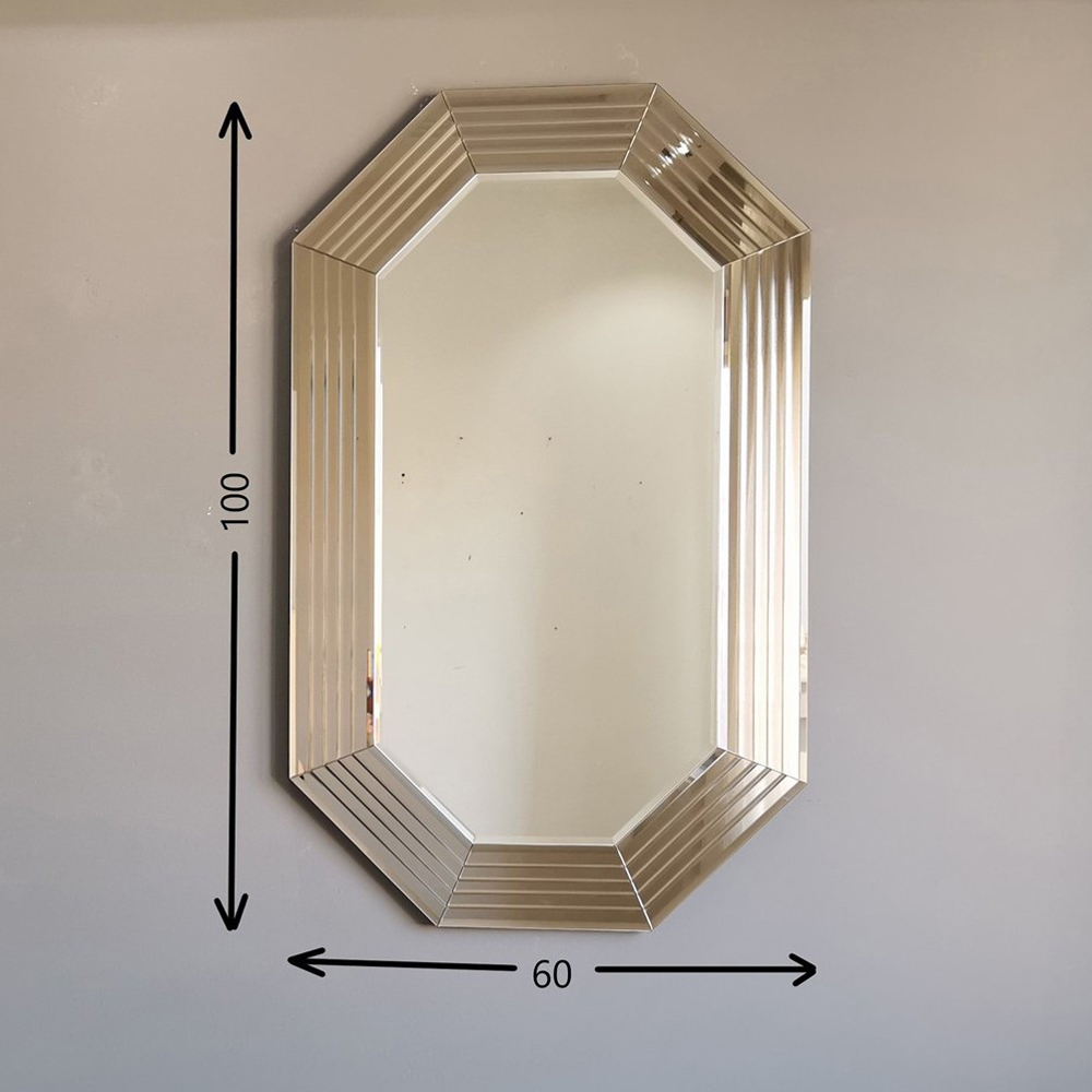 Avyra Large Wooden Octagonal Wall Mirror in Bronze