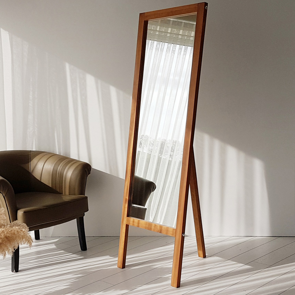 Avyra Wooden Full Length Cheval Mirror in Oak