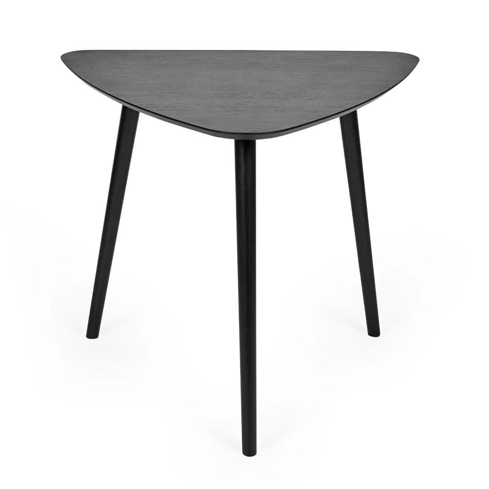 Avyron Wooden Triangular Dining Table in Black Ash