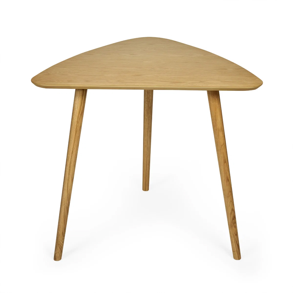 Avyron Wooden Triangular Dining Table in Light Oak