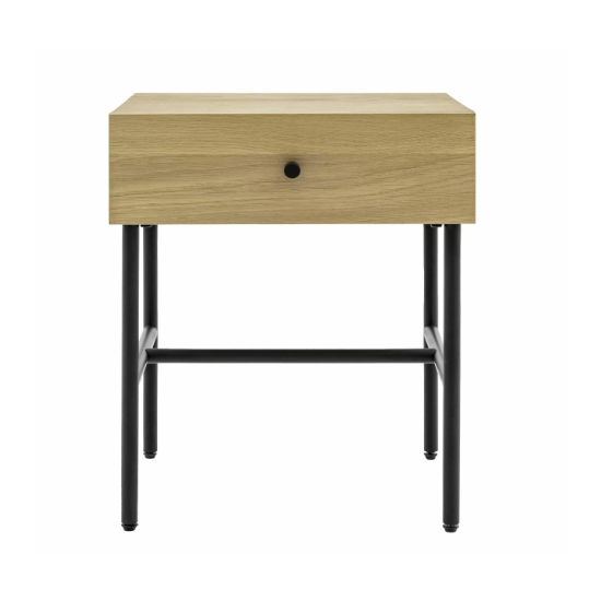 Axamer Wooden Bedside Cabinet With 1 Drawer In Natural