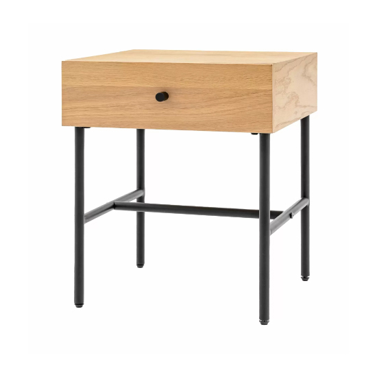 Axamer Wooden Bedside Cabinet With 1 Drawer In Natural