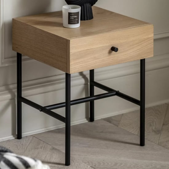 Read more about Axamer wooden bedside cabinet with 1 drawer in natural