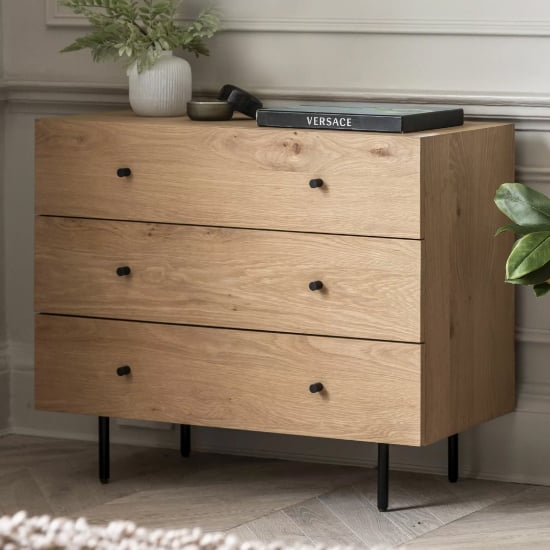 Read more about Axamer wooden chest of 3 drawers in natural