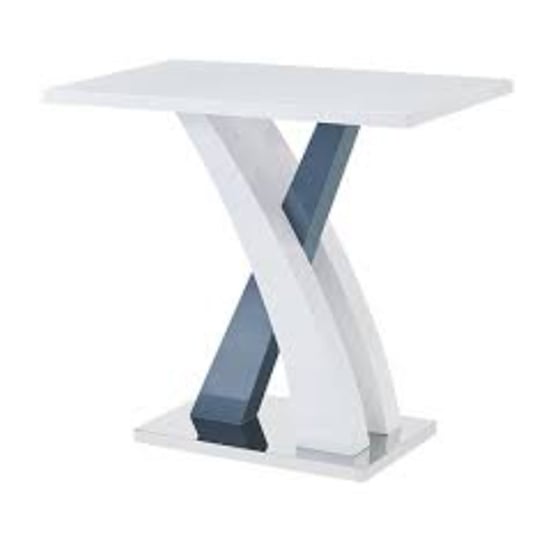 Axara High Gloss Bar Table Rectangular In White And Grey_2