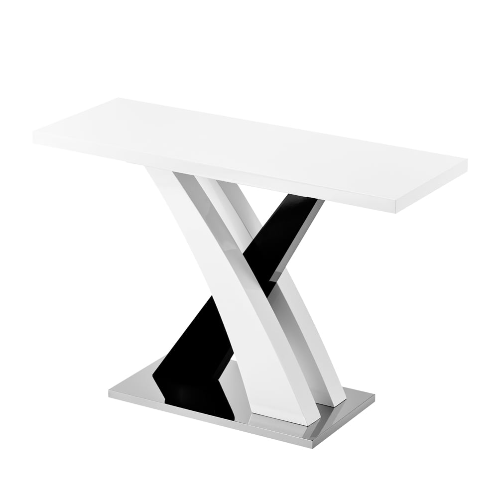 Axara High Gloss Console Table Rectangular In White And Black