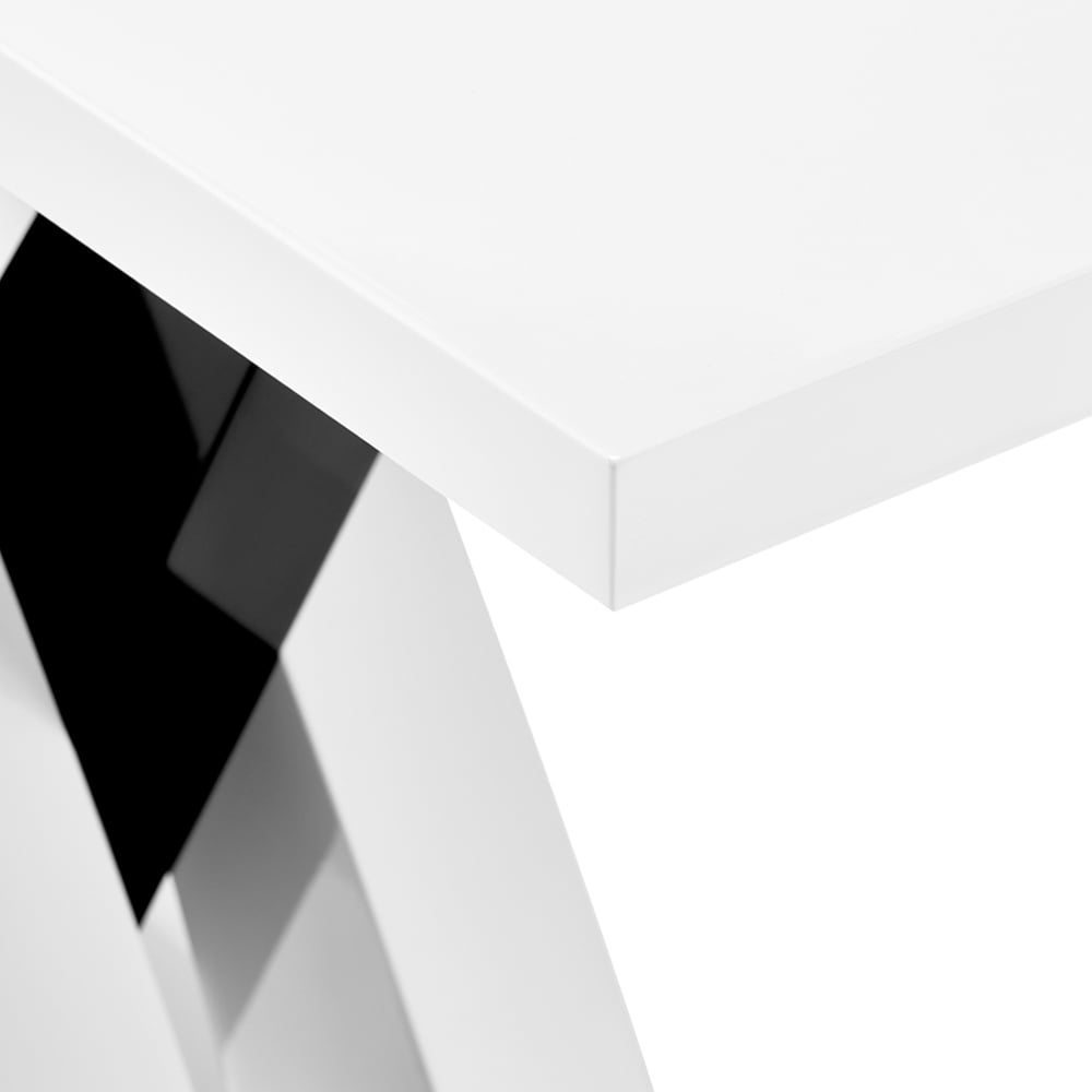 Axara High Gloss Console Table Rectangular In White And Black