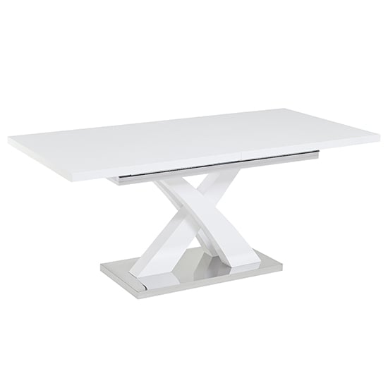 Axara Large Extending High Gloss Dining Table In White_3