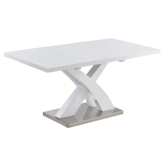 Axara Small Extending White Dining Table 6 Gia Grey Chairs_2