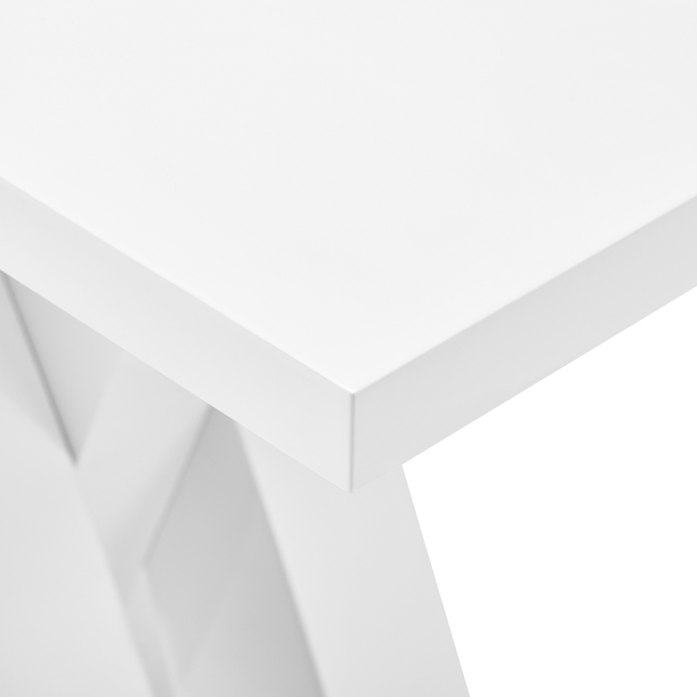 Axara High Gloss Bar Table Rectangular In White