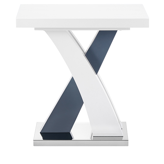 Axara High Gloss Lamp Table Square In White And Grey