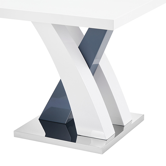 Axara High Gloss Lamp Table Square In White And Grey