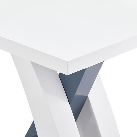 Axara High Gloss Lamp Table Square In White And Grey
