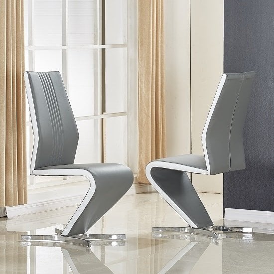 Axara Small Extending White Dining Table 6 Gia Grey Chairs_3