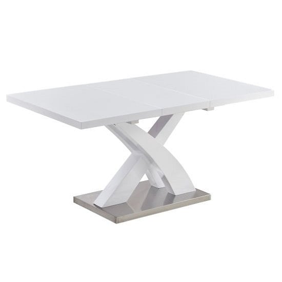 Axara Small Extending White Dining Table 6 Gia Black Chairs_2