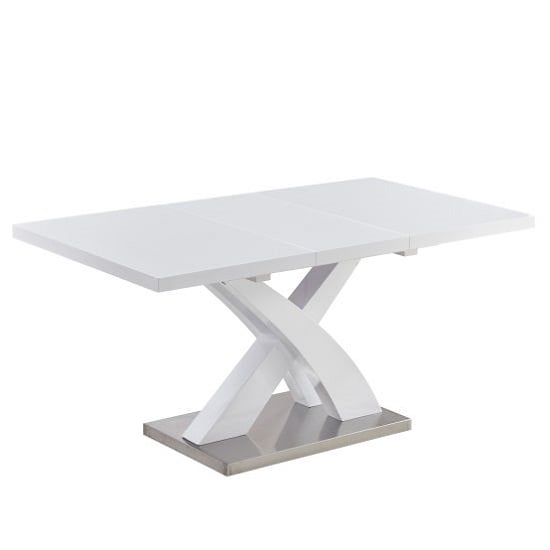 Photo of Axara small extending high gloss dining table in white