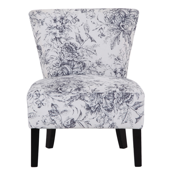 Axbridge Linen Fabric Lounge Chair In Floral