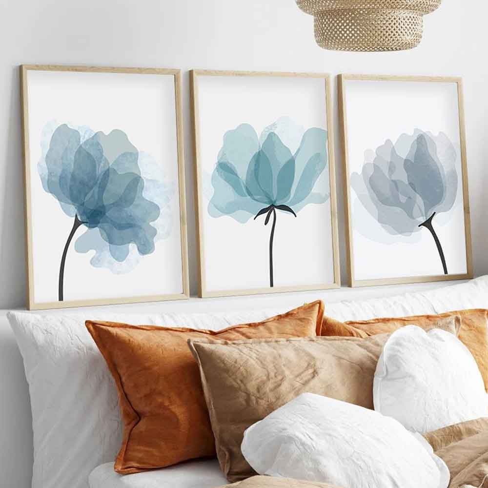 Axiom Wooden 20x30cm Cool Breeze Blossoms Art Frame Set of 3 in Multicolour