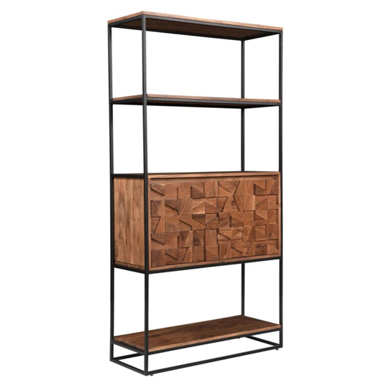 Read more about Axis acacia wood bookcase with 2 doors in natural