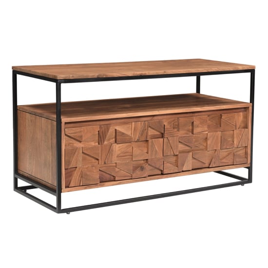 Product photograph of Axis Acacia Wood Tv Stand With 2 Doors In Natural from Furniture in Fashion