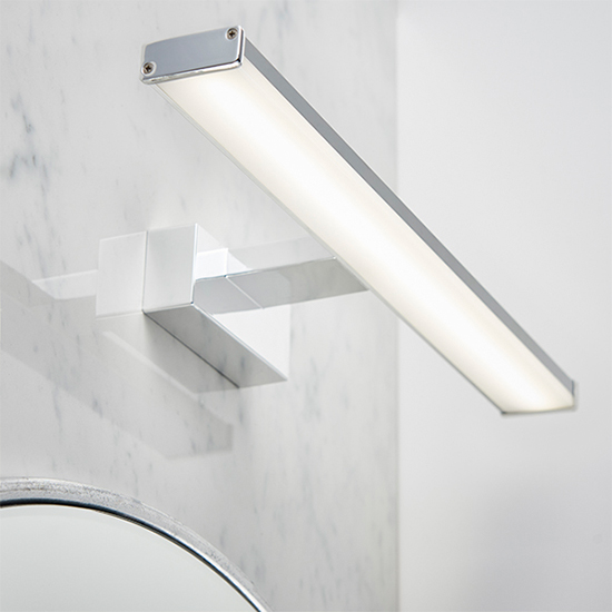 Axis Frosted Plastic Wall Light In Chrome