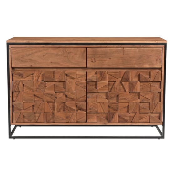 Photo of Axis small acacia wood sideboard with 2 doors in natural