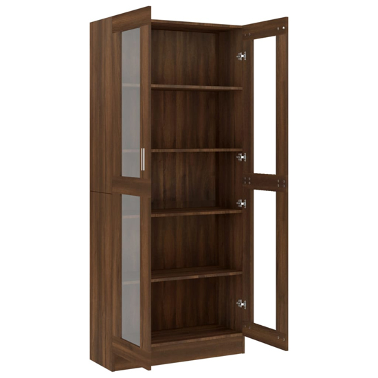 Axtan Wooden Display With 2 Doors In Brown Oak Furniture in
