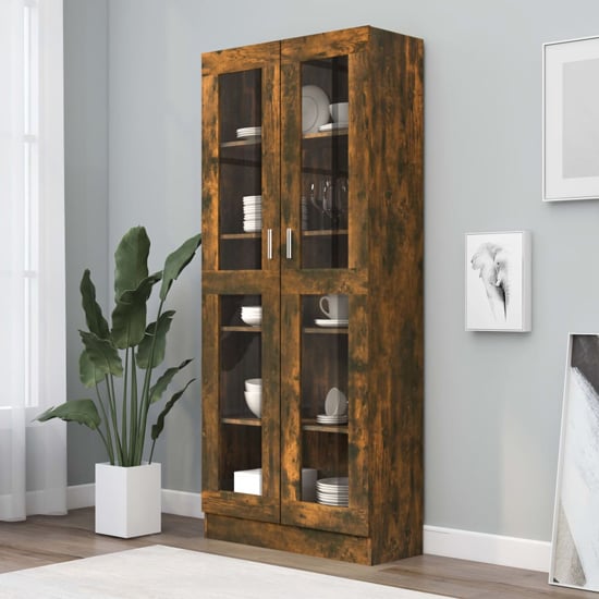 Read more about Axtan wooden display cabinet with 2 doors in smoked oak