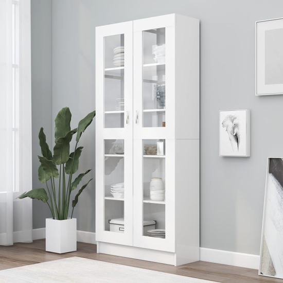 Product photograph of Axtan Wooden Display Cabinet With 2 Doors In White from Furniture in Fashion