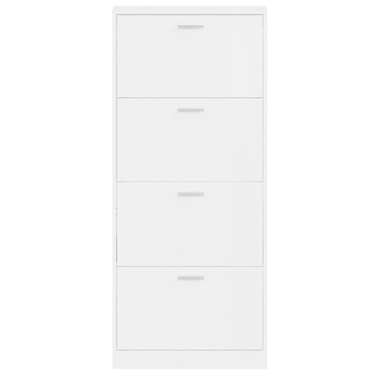 Axton High Gloss Shoe Storage Cabinet With 4 Flaps In White